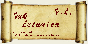 Vuk Letunica vizit kartica